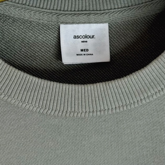 AS COLOUR NWOT Men's Designer Premium Heavy Muted Olive Crew Neck Sweatshirt M - Picture 5 of 6